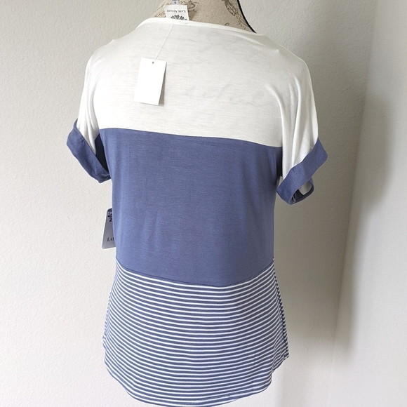 S - Late August - Striped Soft Pocket Tee - Picture 3 of 9